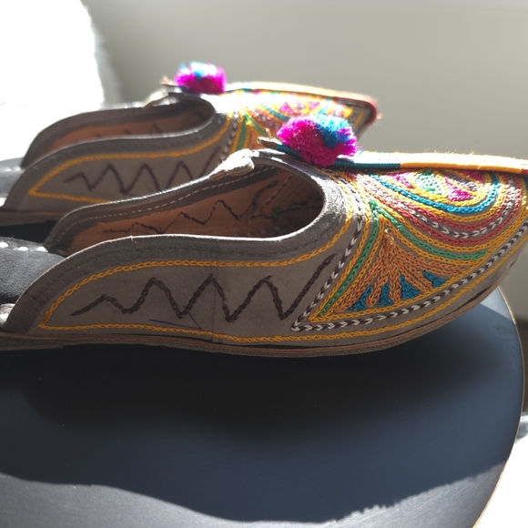 Women Clogs Leather Handmade Indian Casual Slip On Jutties Ballet Flats US 7 - Picture 4 of 10